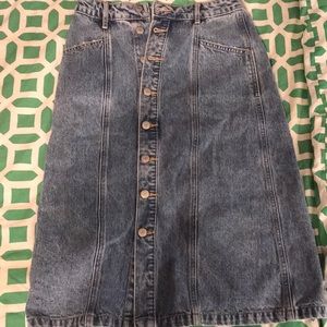 Old Navy High-Waisted Button-Front Midi Jean Skirt